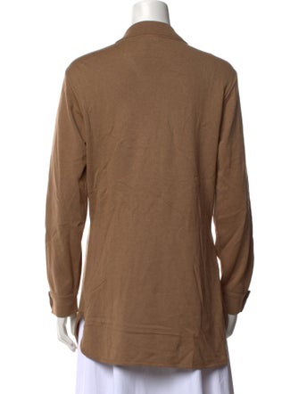 Escada Wool Long Sleeve Button-Up Top