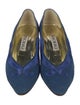 Escada Suede Embroidered Accent Pumps