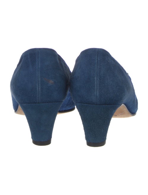 Escada Suede Embroidered Accent Pumps