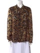 Escada Silk Animal Print Button-Up Top
