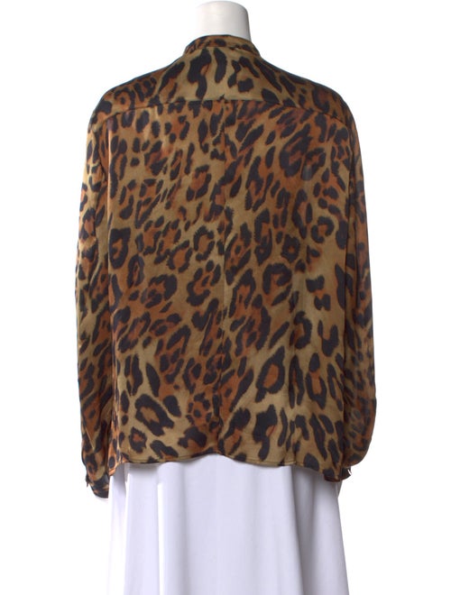 Escada Silk Animal Print Button-Up Top