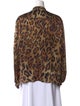 Escada Silk Animal Print Button-Up Top