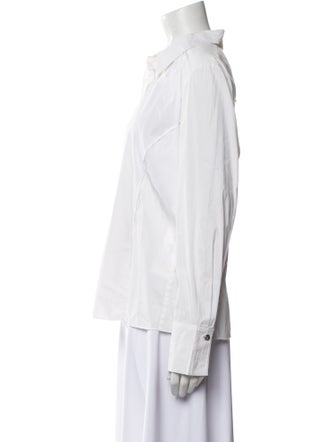 Escada Long Sleeve Button-Up Top