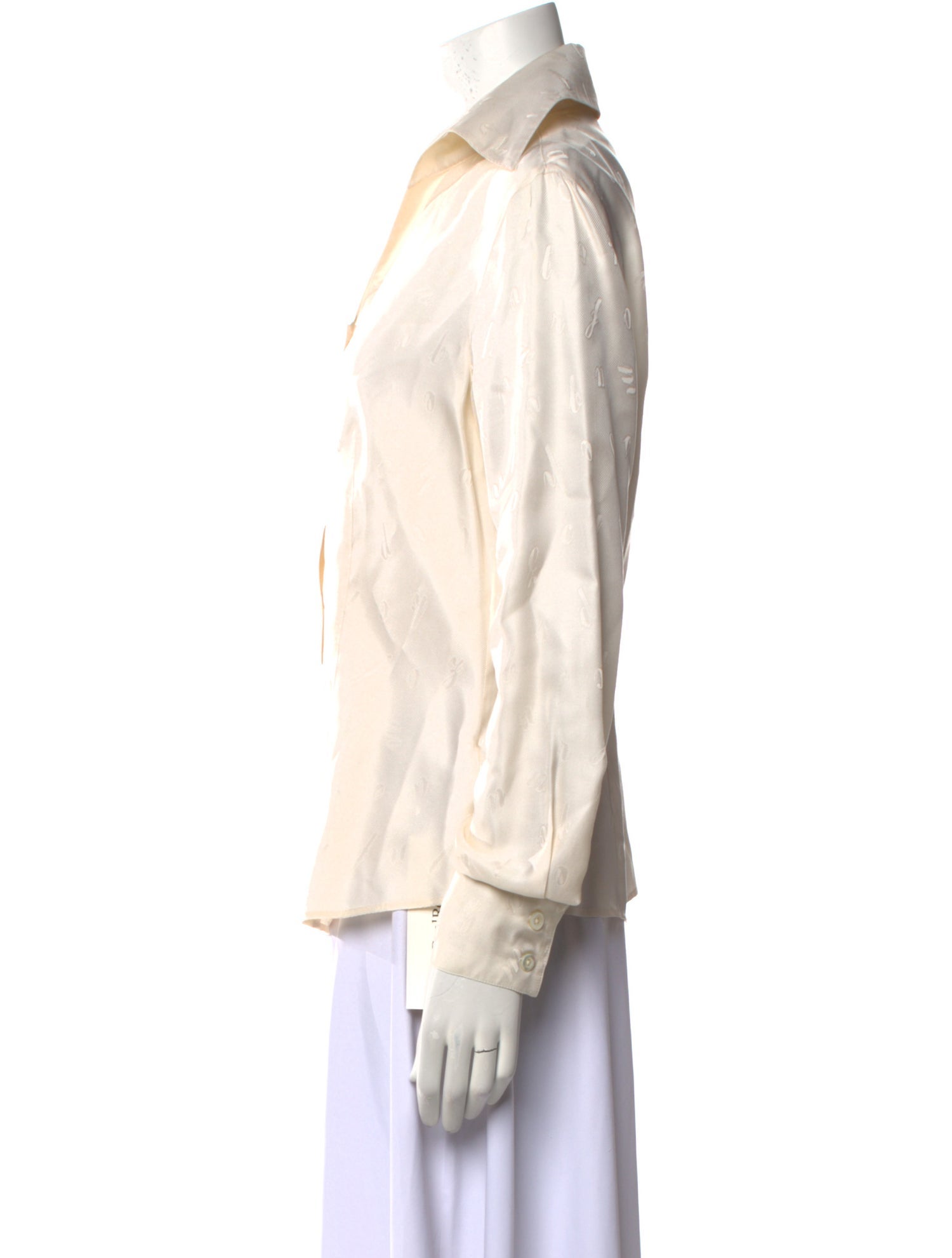 Escada Silk Long Sleeve Button-Up Top