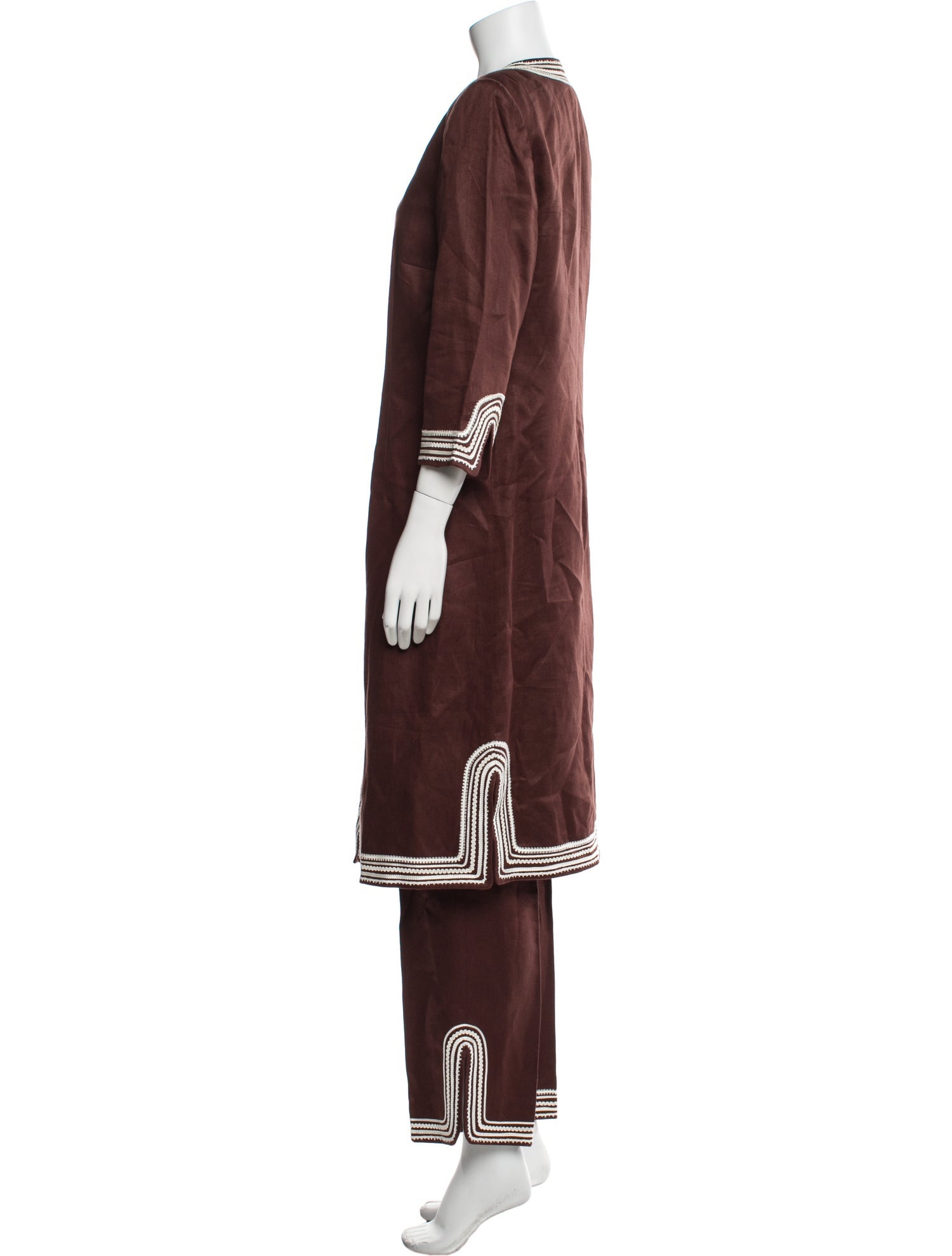 Escada Linen Striped Pant Set