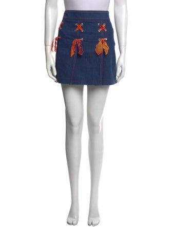 Escada Eyelet Trim Mini Skirt