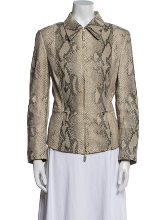 Escada Suede Animal Print Blazer