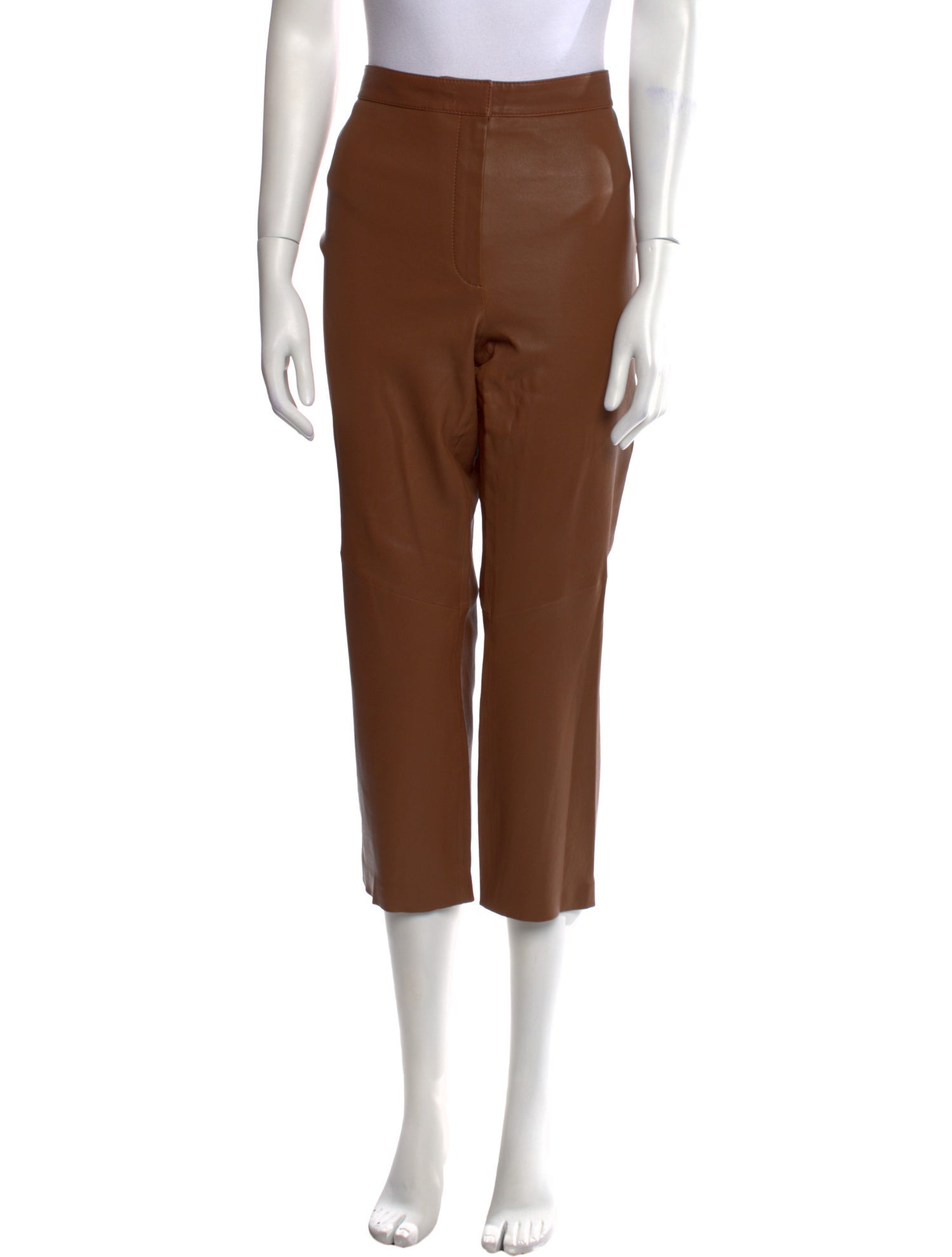 Escada Lamb Leather Straight Leg Pants