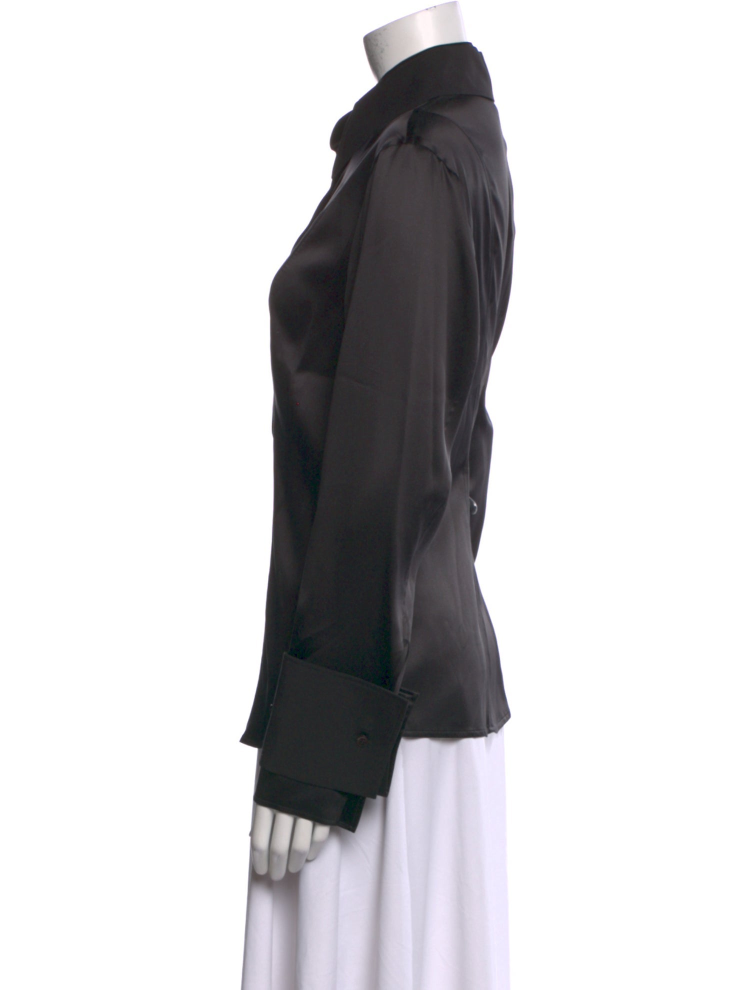 Escada Silk Long Sleeve Button-Up Top