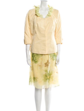 Escada Silk Printed Skirt Suit