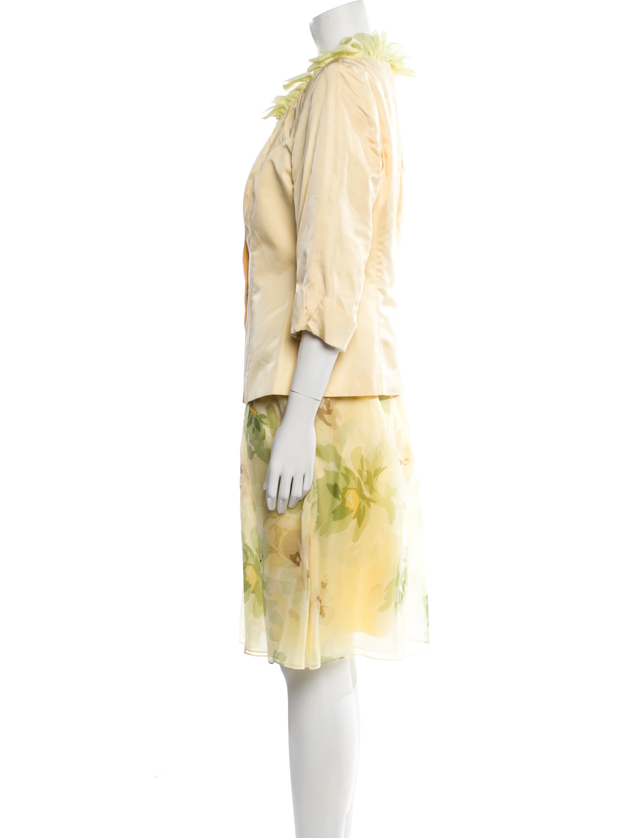 Escada Silk Printed Skirt Suit