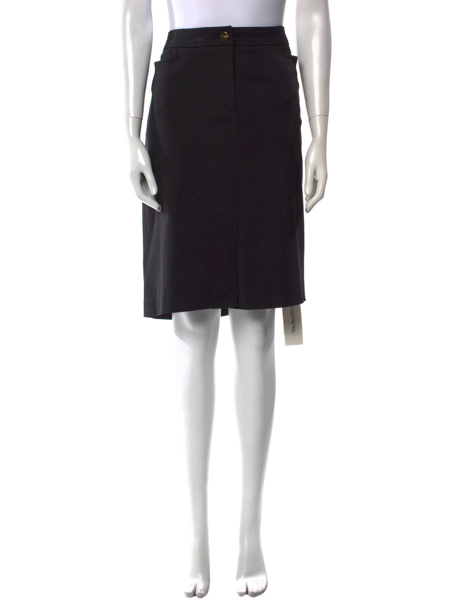 Escada Leather Trim Embellishment Knee-Length Skirt