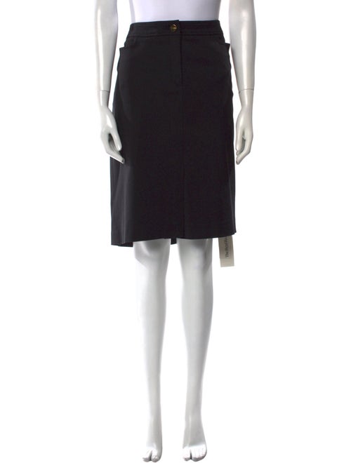 Escada Leather Trim Embellishment Knee-Length Skirt