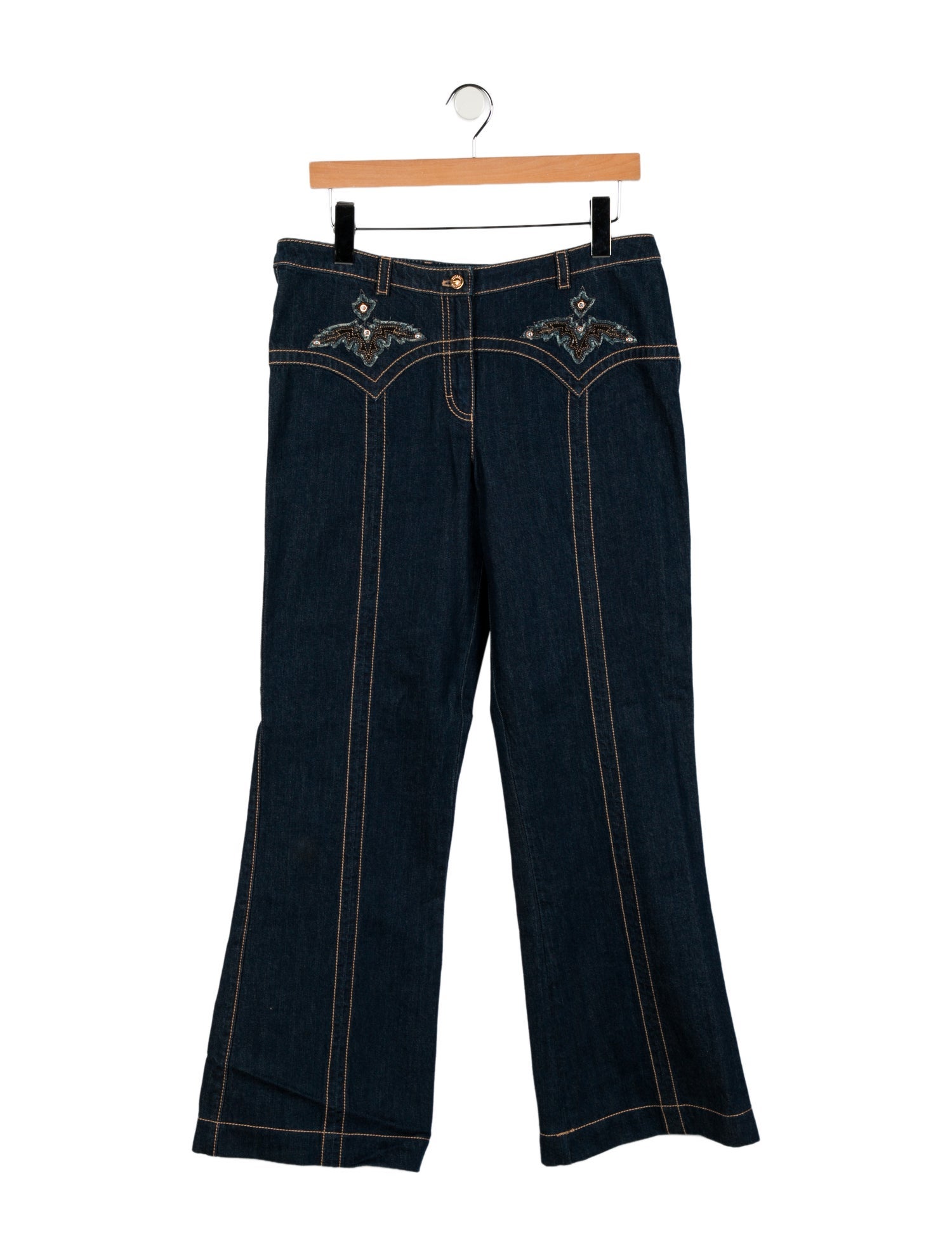 Escada Mid-Rise Wide Leg Jeans