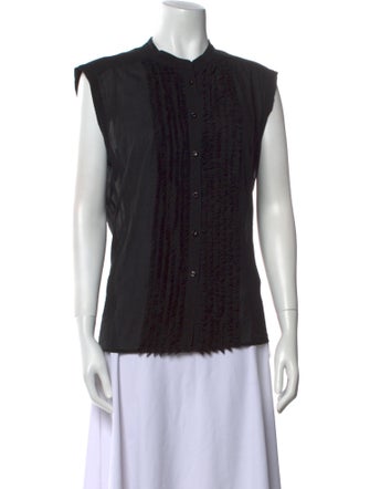 Escada Silk Crew Neck Button-Up Top