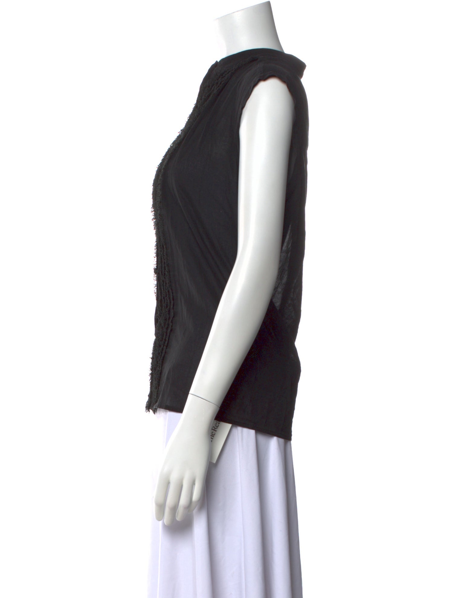 Escada Silk Crew Neck Button-Up Top