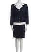 Escada Virgin Wool Colorblock Pattern Skirt Suit