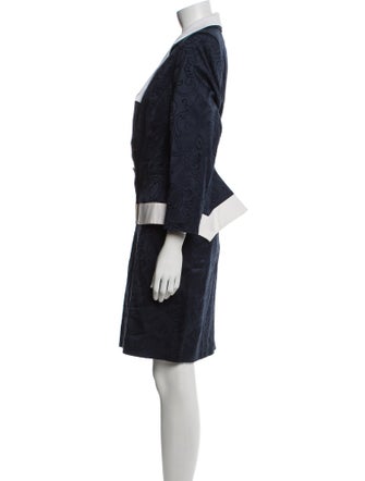 Escada Virgin Wool Colorblock Pattern Skirt Suit
