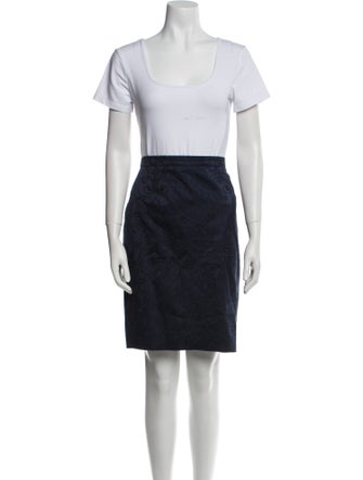 Escada Virgin Wool Colorblock Pattern Skirt Suit