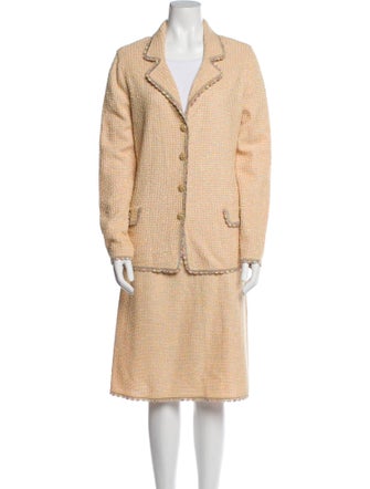 Escada Wool Tweed Pattern Skirt Suit