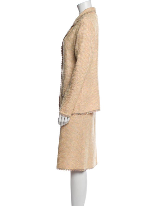 Escada Wool Tweed Pattern Skirt Suit