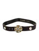 Escada Leather Crystal Embellishments Waist Belt