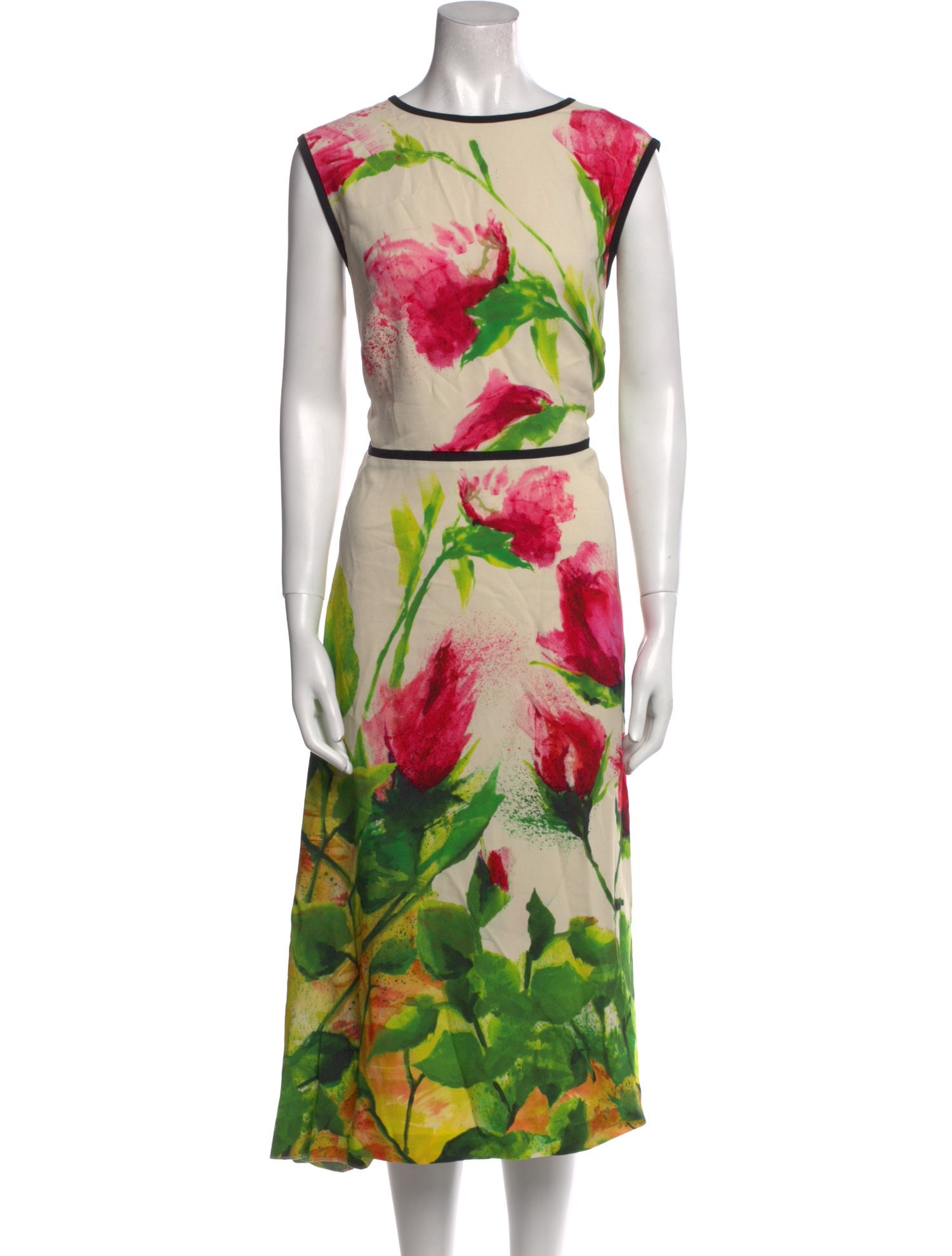 Escada Floral Print Long Dress