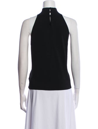 Escada Lace Pattern Mock Neck Top