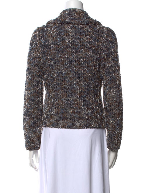 Escada Virgin Wool Tweed Pattern Button-Up Top