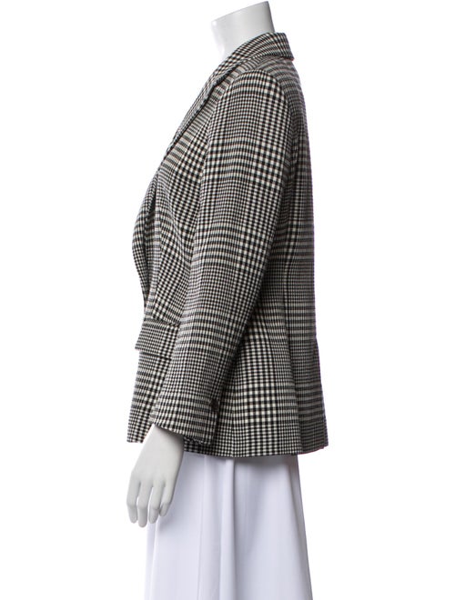 Escada Virgin Wool Plaid Print Blazer