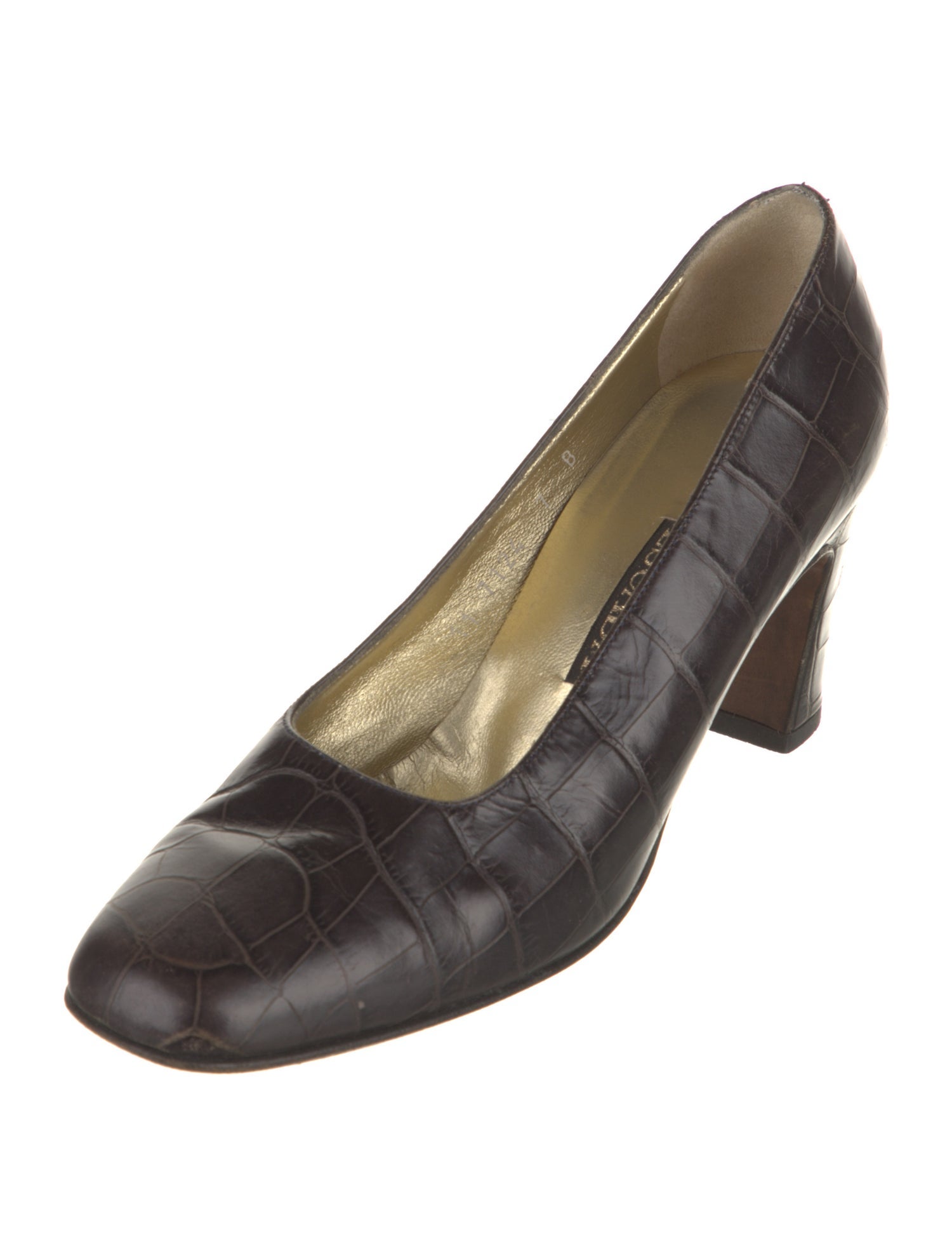 Escada Embossed Leather Pumps