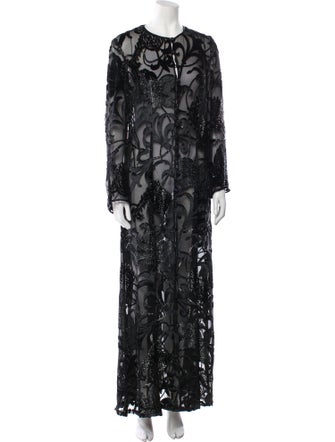 Escada Lace Pattern Long Dress