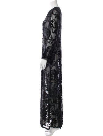 Escada Lace Pattern Long Dress
