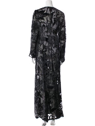 Escada Lace Pattern Long Dress