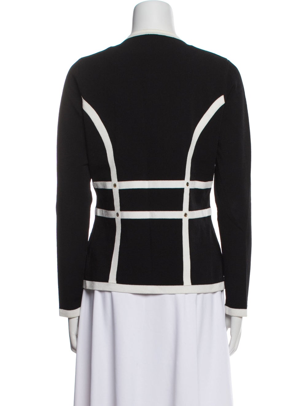 Escada Evening Jacket Black Printed Collarless - image 3