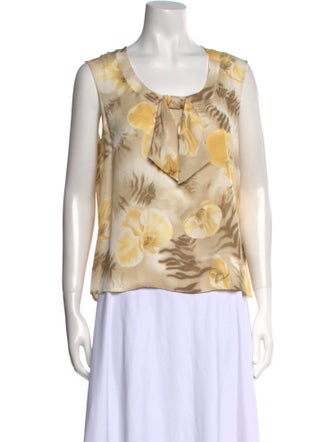 Escada Silk Floral Print Blouse