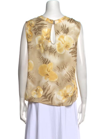 Escada Silk Floral Print Blouse