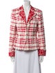 Escada Nylon Plaid Print Blazer