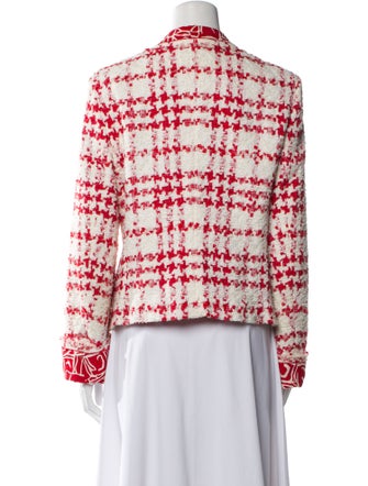 Escada Nylon Plaid Print Blazer