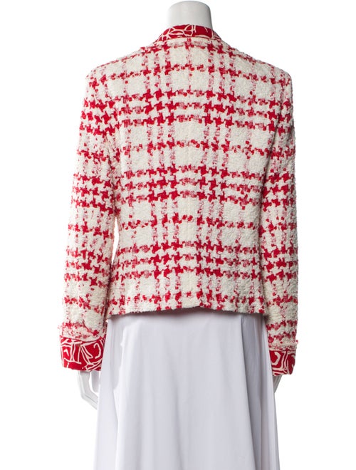 Escada Nylon Plaid Print Blazer