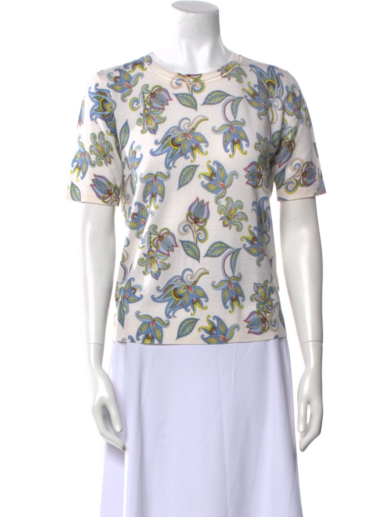 Escada Wool Floral Print T-Shirt