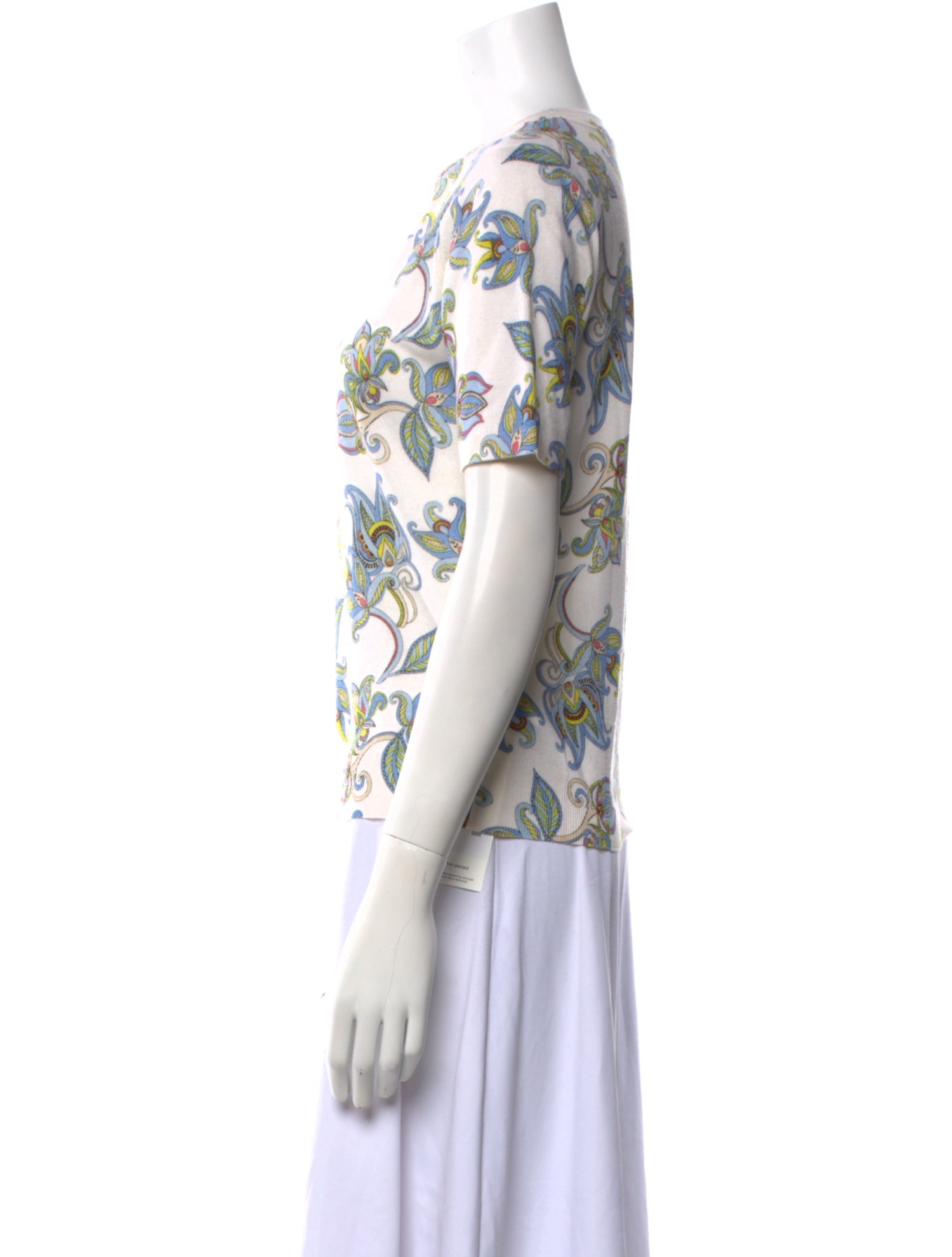 Escada Wool Floral Print T-Shirt