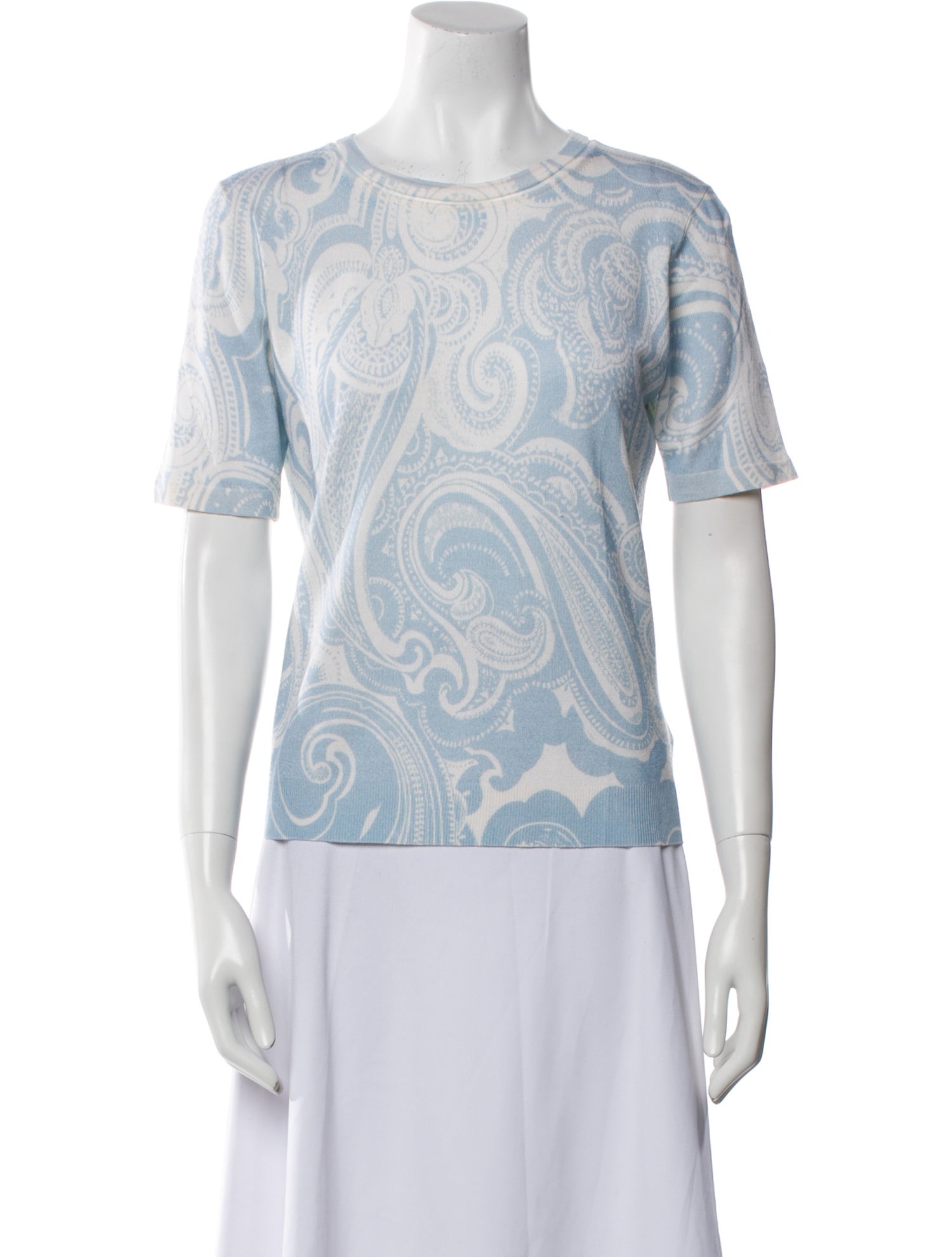 Escada Wool Paisley Print T-Shirt