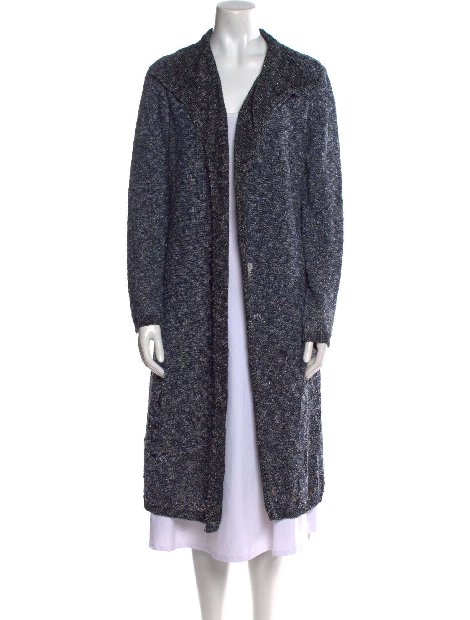 Escada Tweed Pattern Open Front Sweater