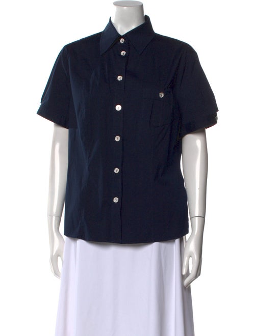 Escada Short Sleeve Button-Up Top
