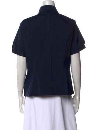 Escada Short Sleeve Button-Up Top