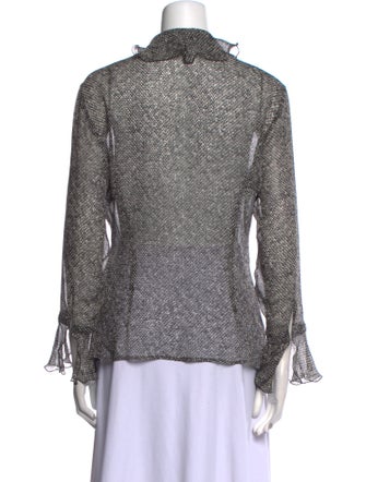 Escada Silk Animal Print Button-Up Top