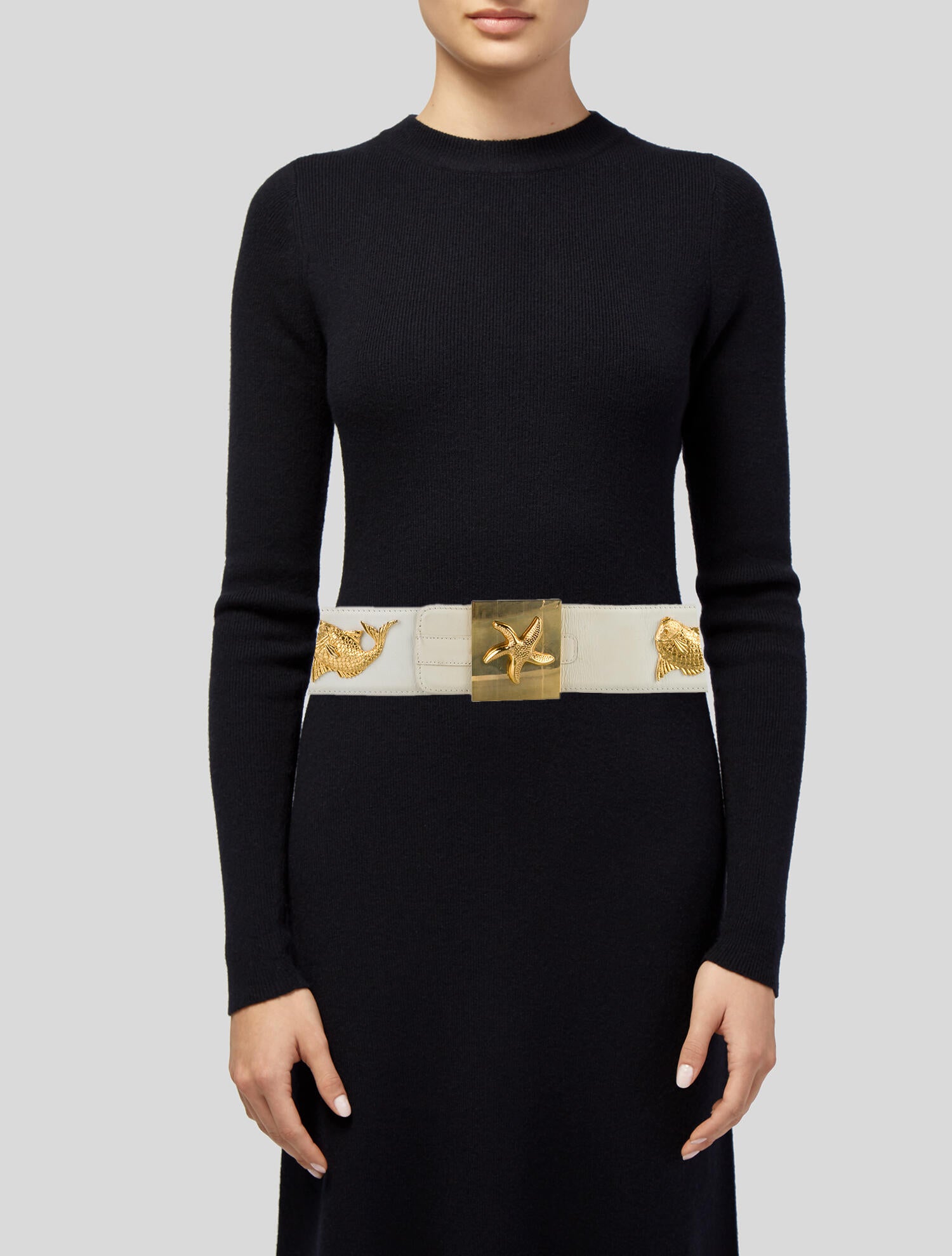 Escada Wide Leather Waist Belt