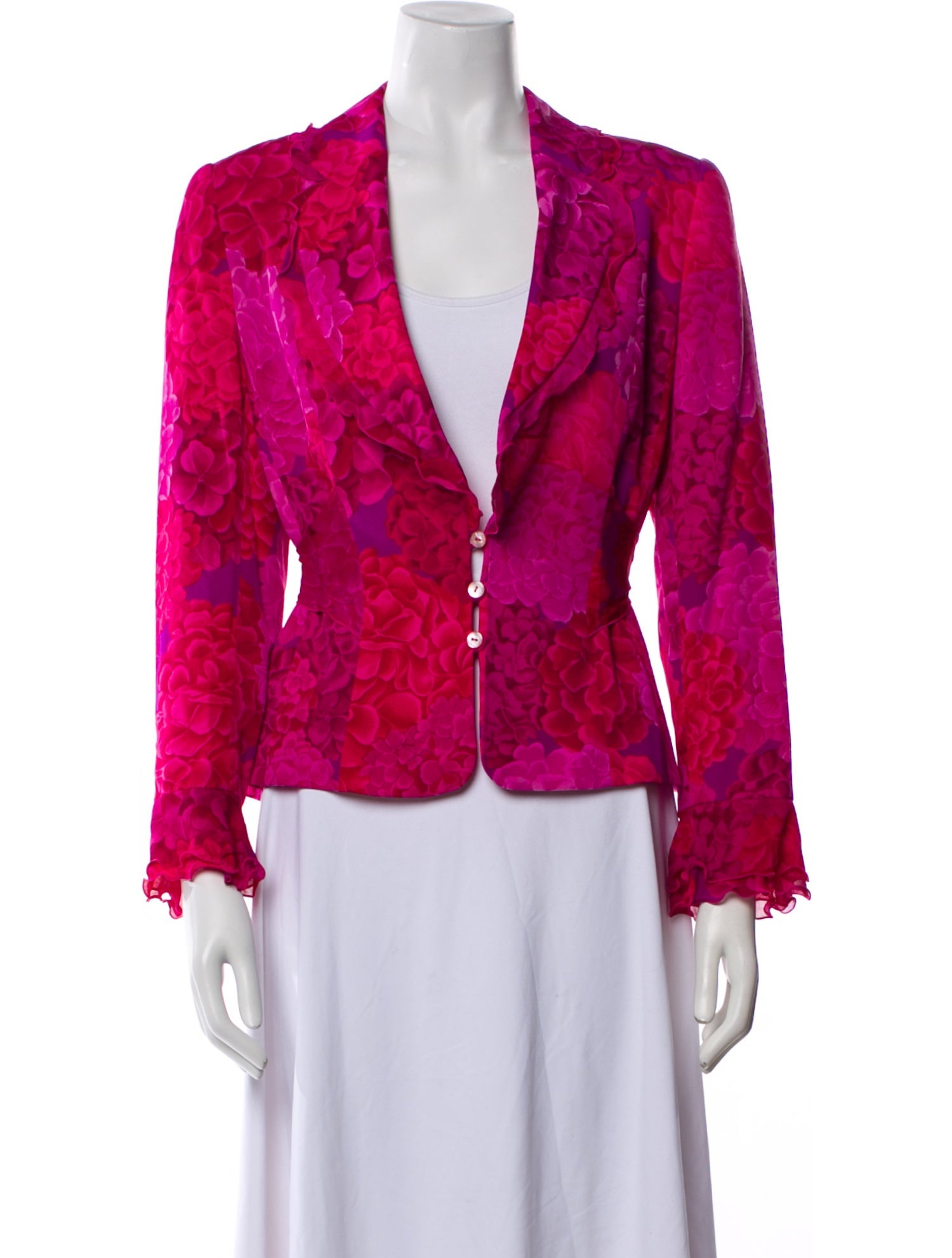 Escada Silk Floral Print Blazer