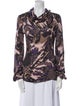Escada Tie-Dye Print Cowl Neck Blouse